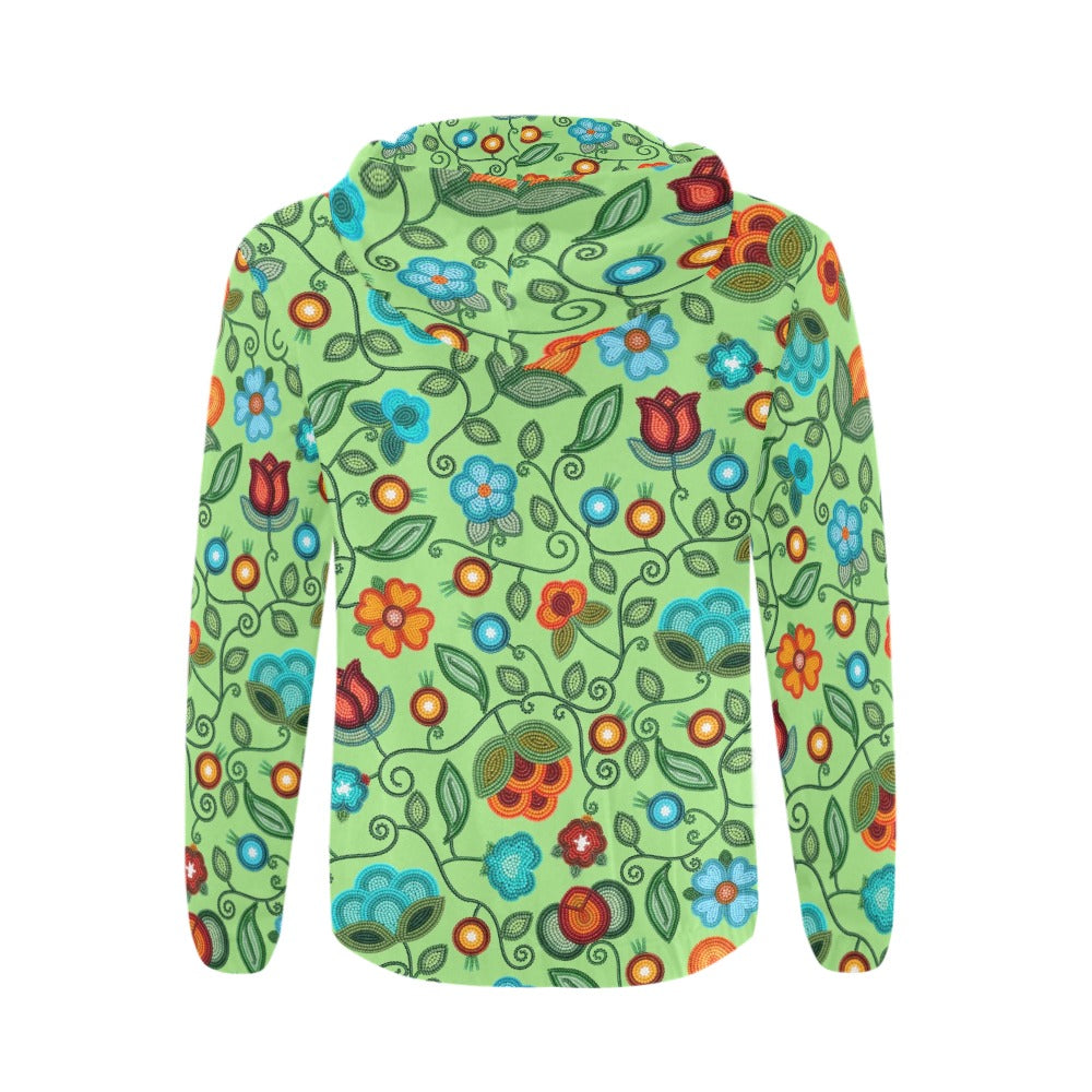 Prairie Fire Petals Sage Zip Hoodie