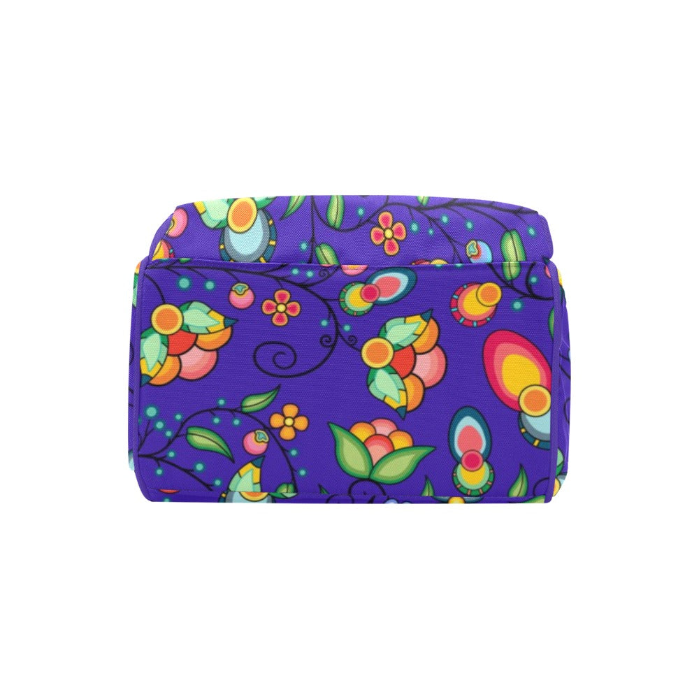 Floral Bounty Blue Multi-Function Diaper Backpack