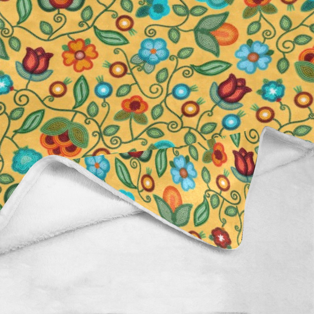Prairie Fire Petals Honey Large Micro Fleece Blanket