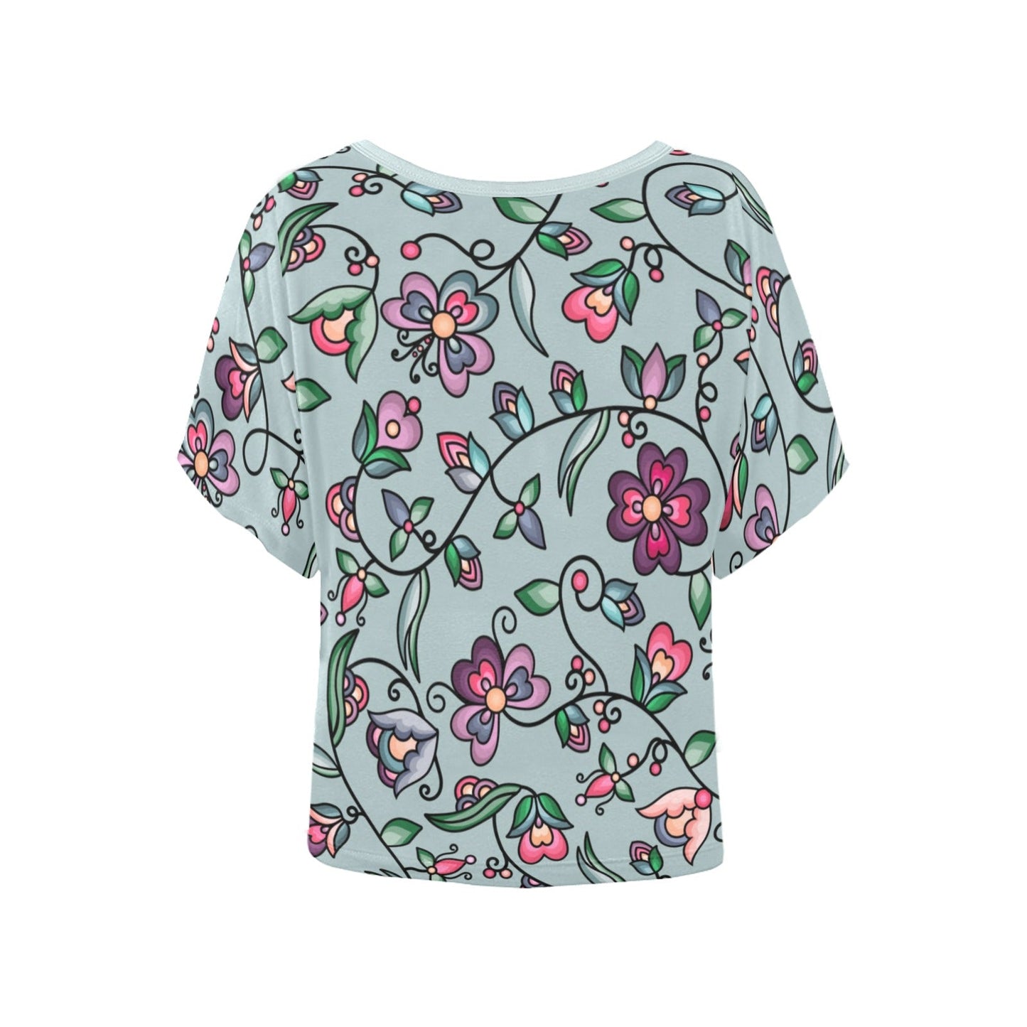 Amber Evening Garland Turquoise Women's Batwing-Sleeved Blouse T shirt