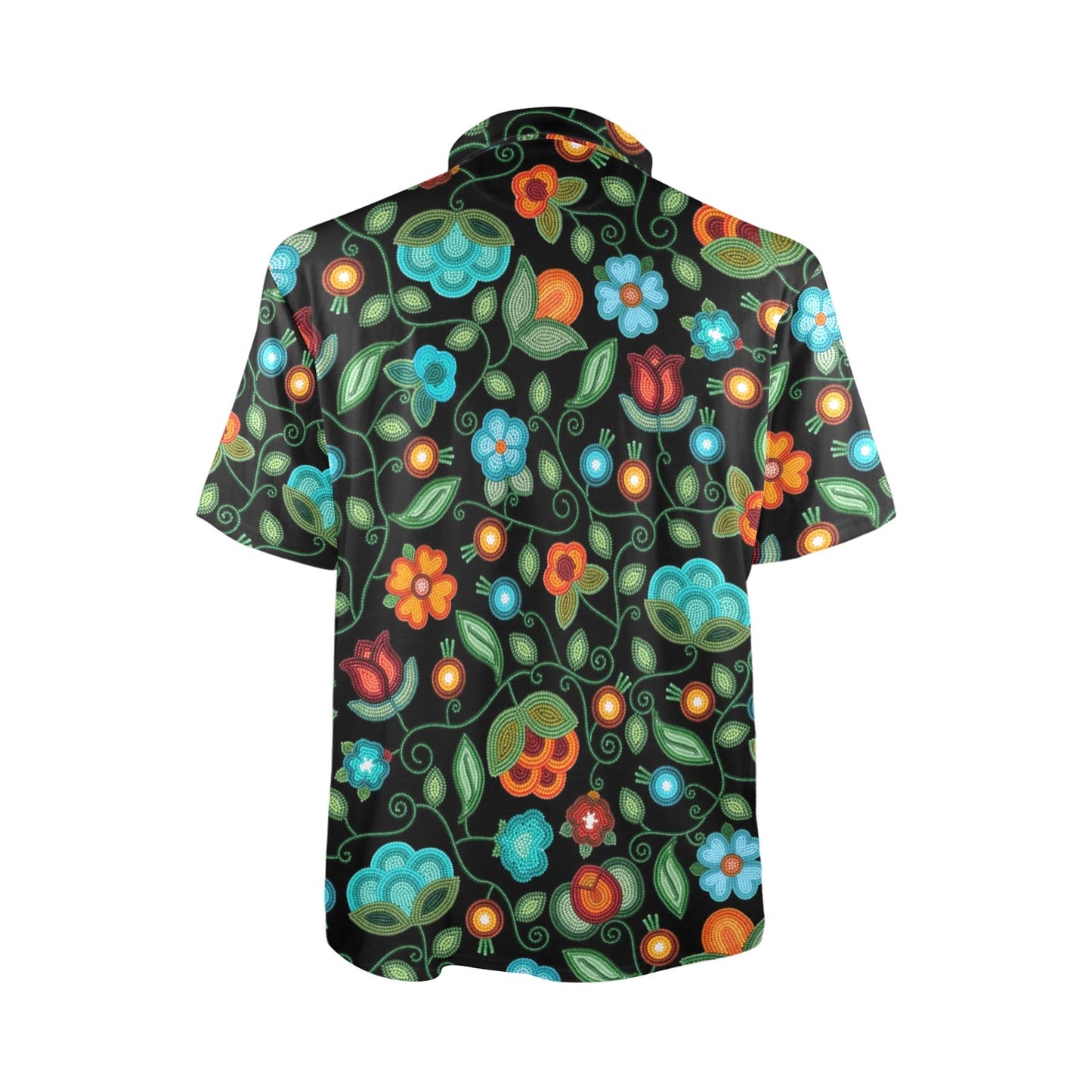 Prairie Fire Petals Black Polo Shirt