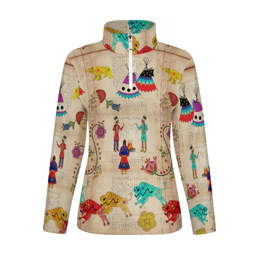 Floral Ledger Long Sleeve Yoga Shirt