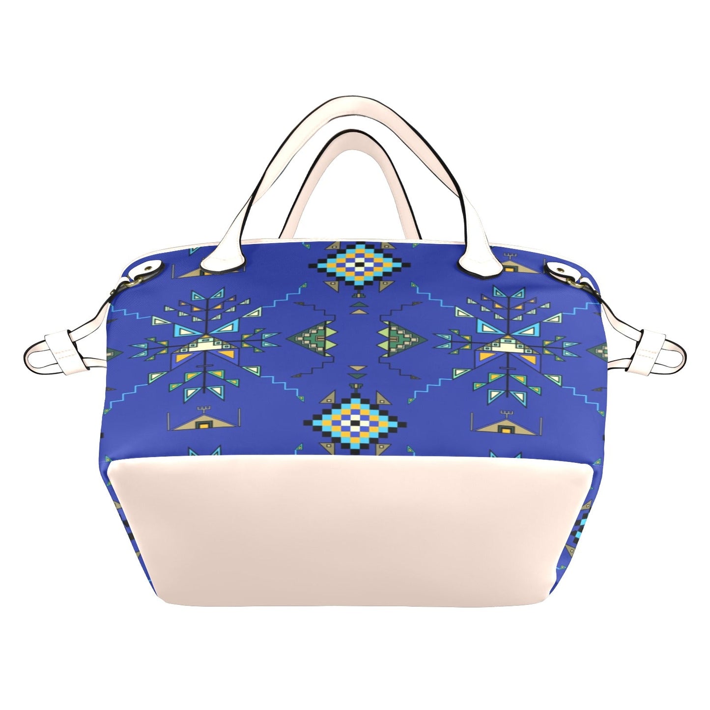 Bear Shield Dark Blue Clover Canvas Tote Bag