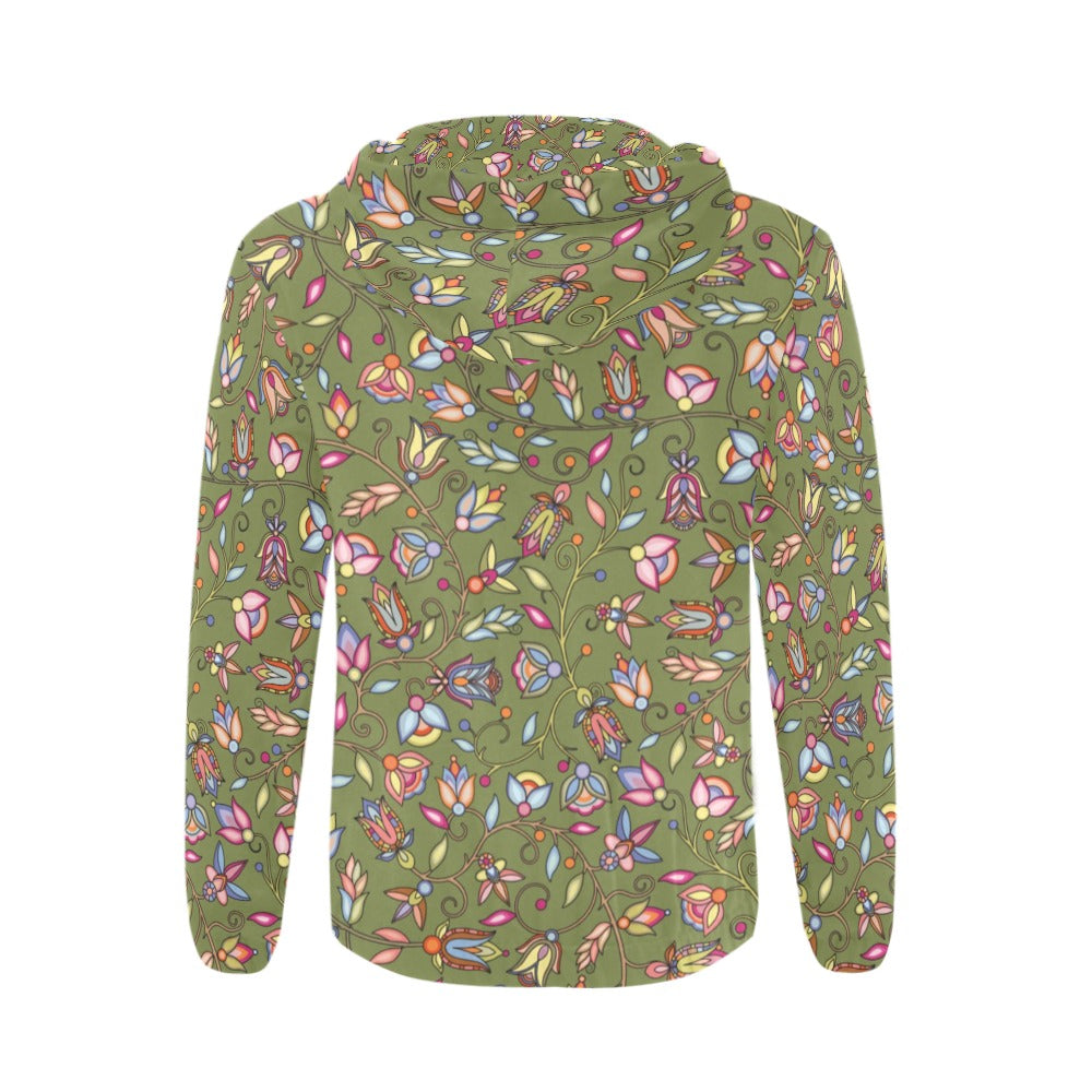 Buffalo Bloom Sage Men's Zipper Hoodie