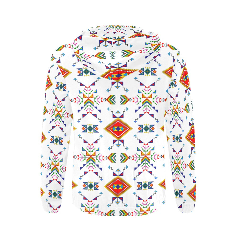 Buffalo Jump White Men's Zipper Hoodie