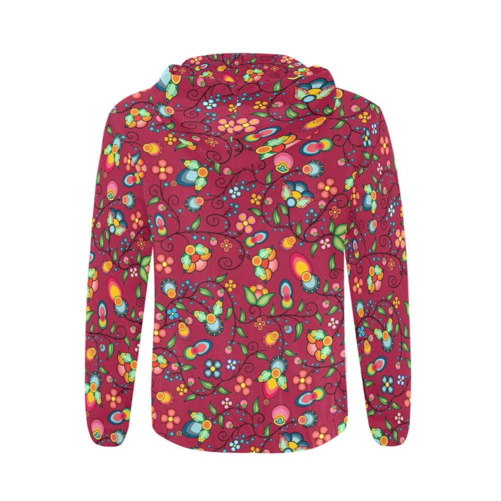 Floral Bounty Magenta Men's Zipper Hoodie