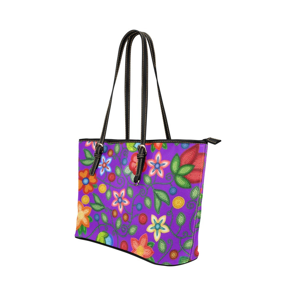 Morning Harmony Purple Leather Tote