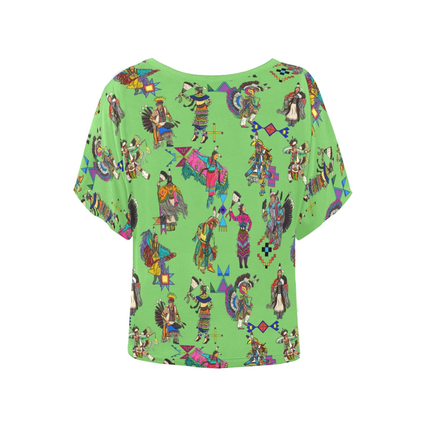 Grand Entry Dancers Grass Women's Batwing-Sleeved Blouse T shirt