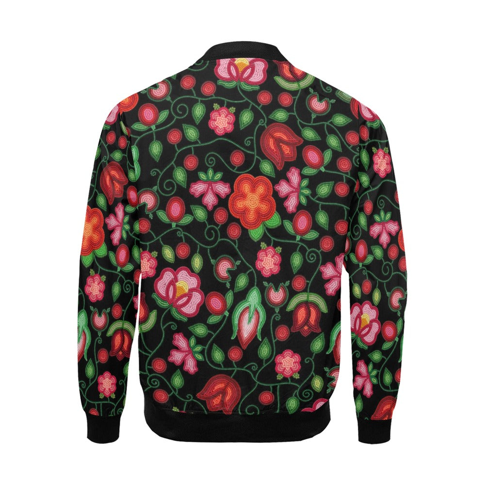Rose Reverie Black Bomber Jacket
