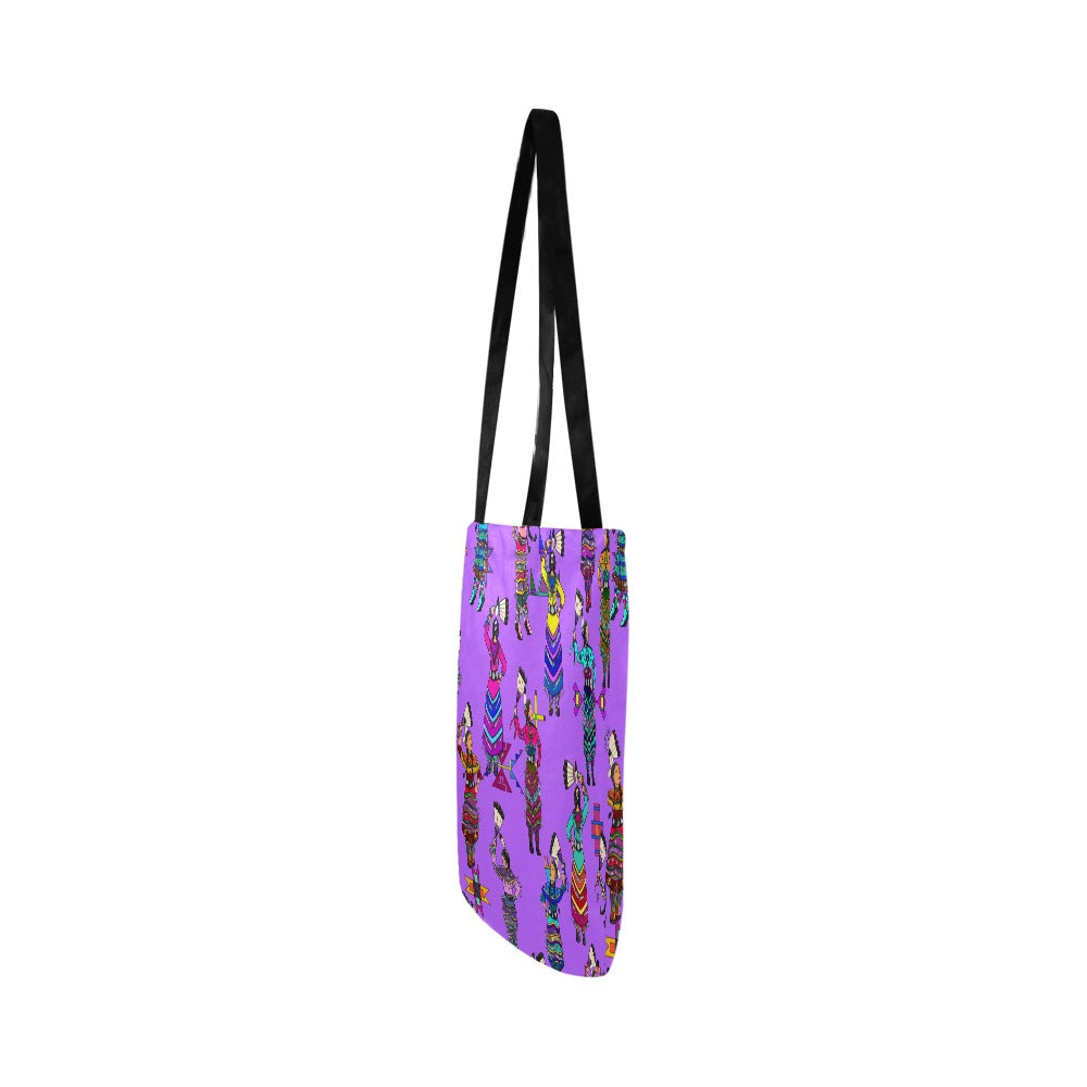Women's Jingle Dancers Purple Reusable Shopping Bag