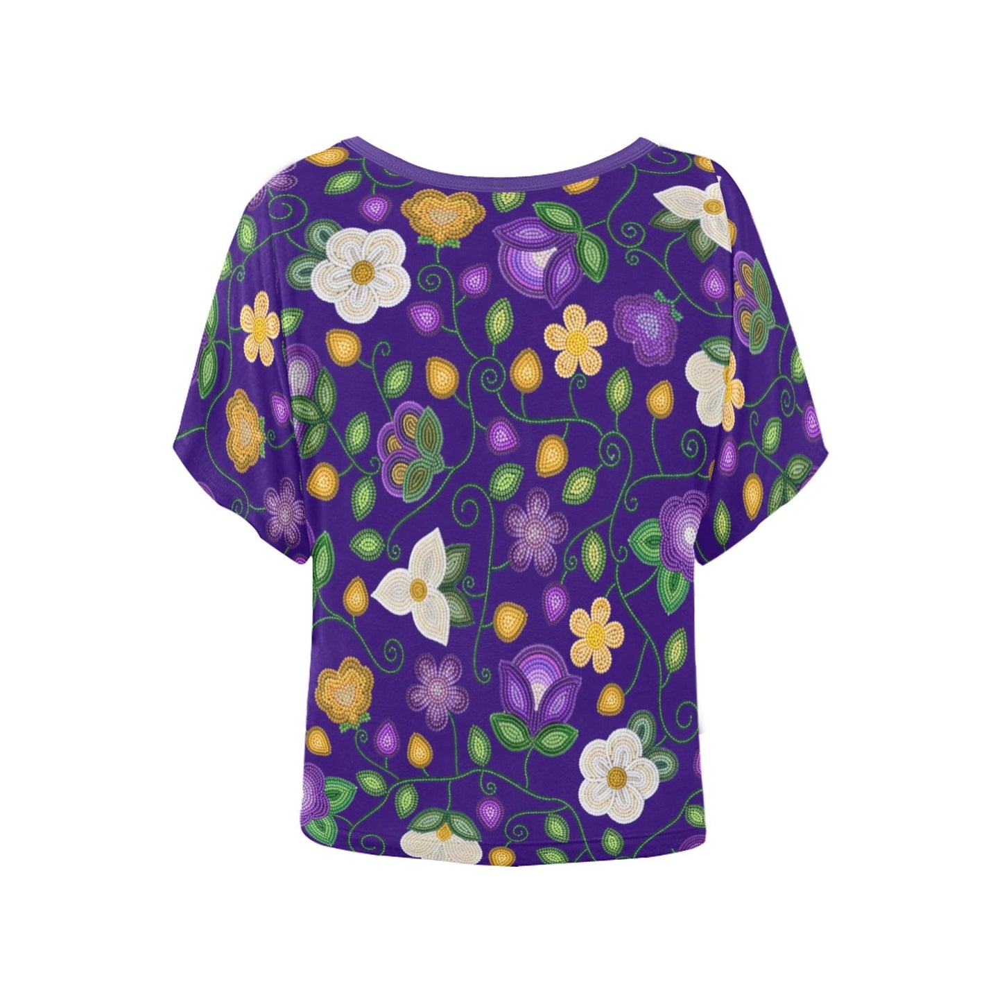 Midnight Moss Bloom Aubergine Batwing Blouse