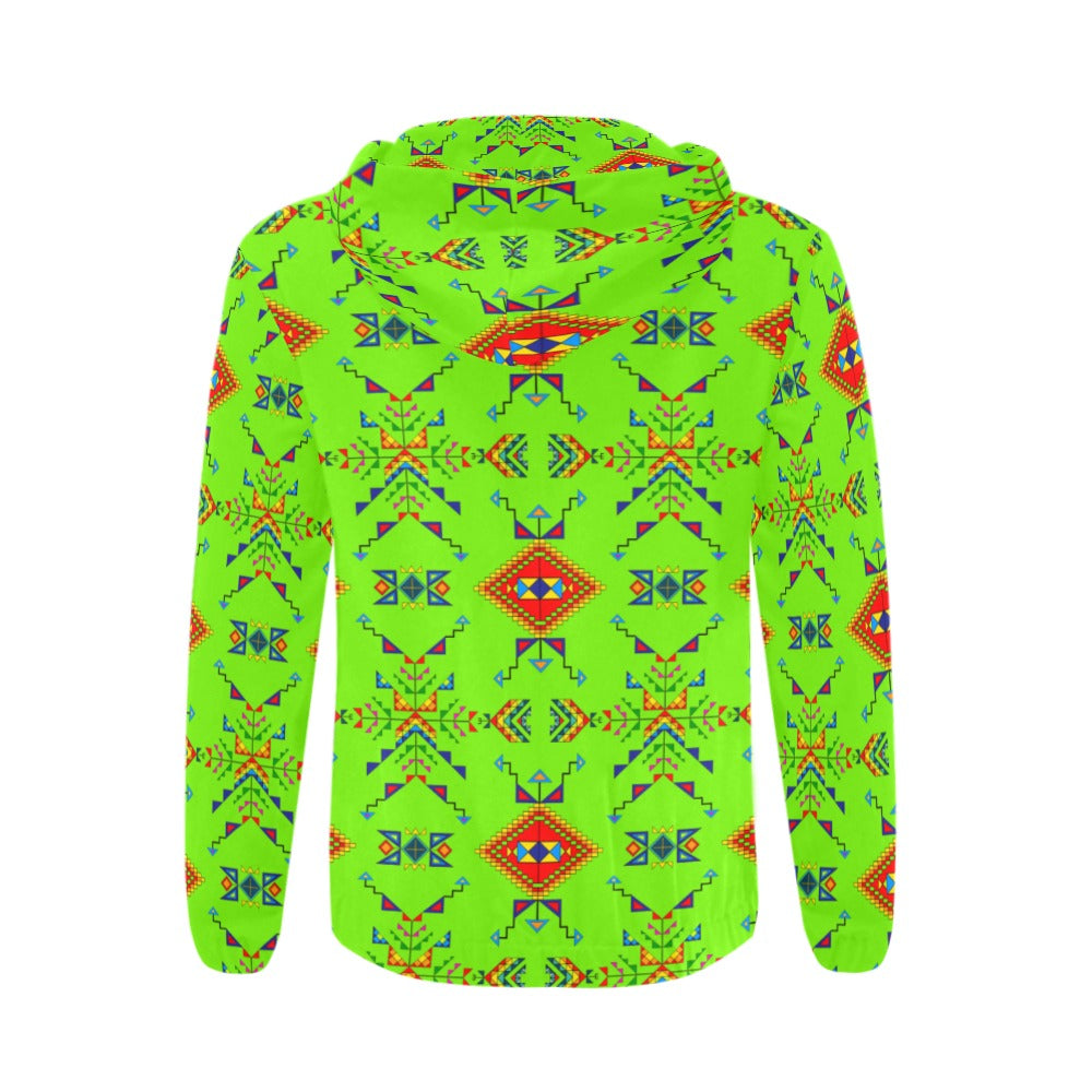 Buffalo Jump Neon Green Men's Zipper Hoodie