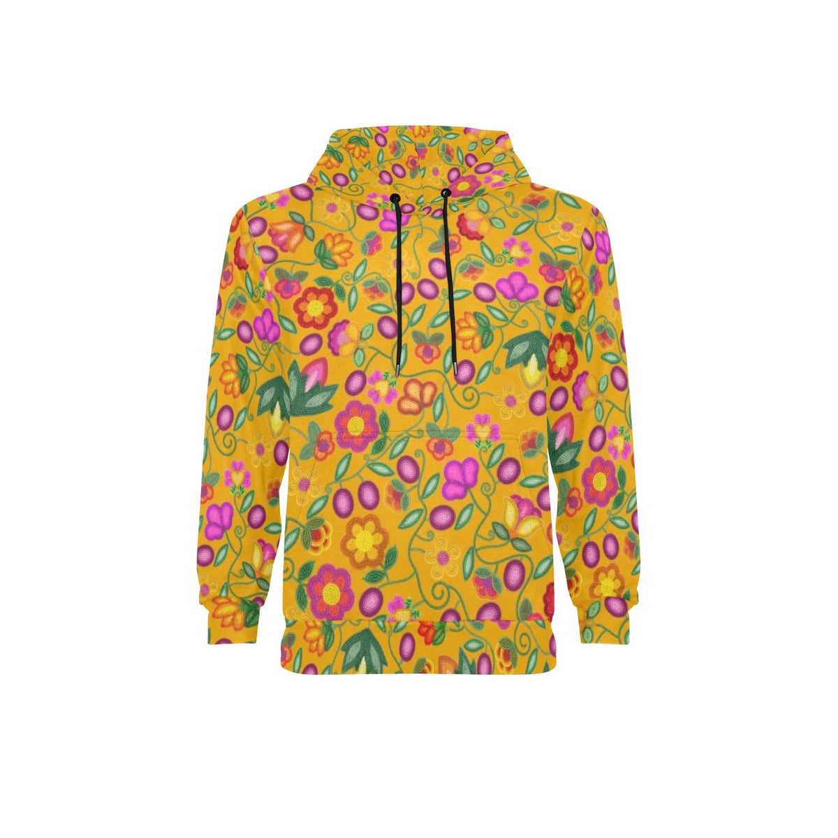 Boreal Bounty Yellow Fleece Hoodie by 49 Dzine
