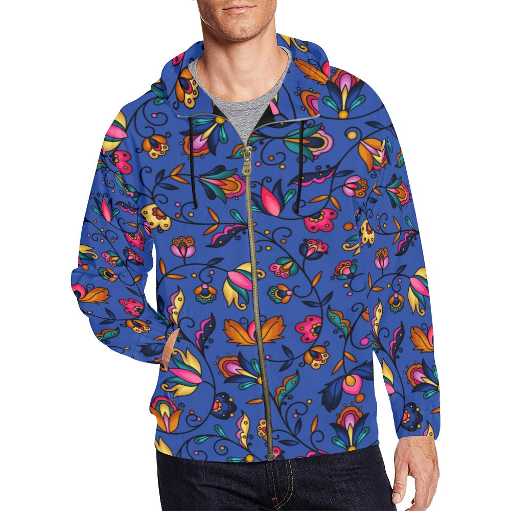Copper Prairie Petals Men's Zipper Hoodie