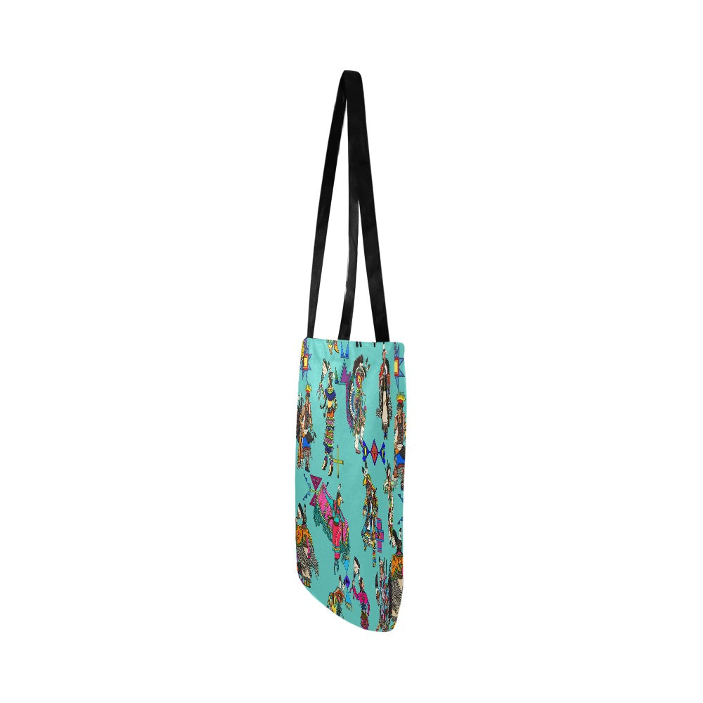 Grand Entry Dancers Eggshell Blue Reusable Shopping Bag