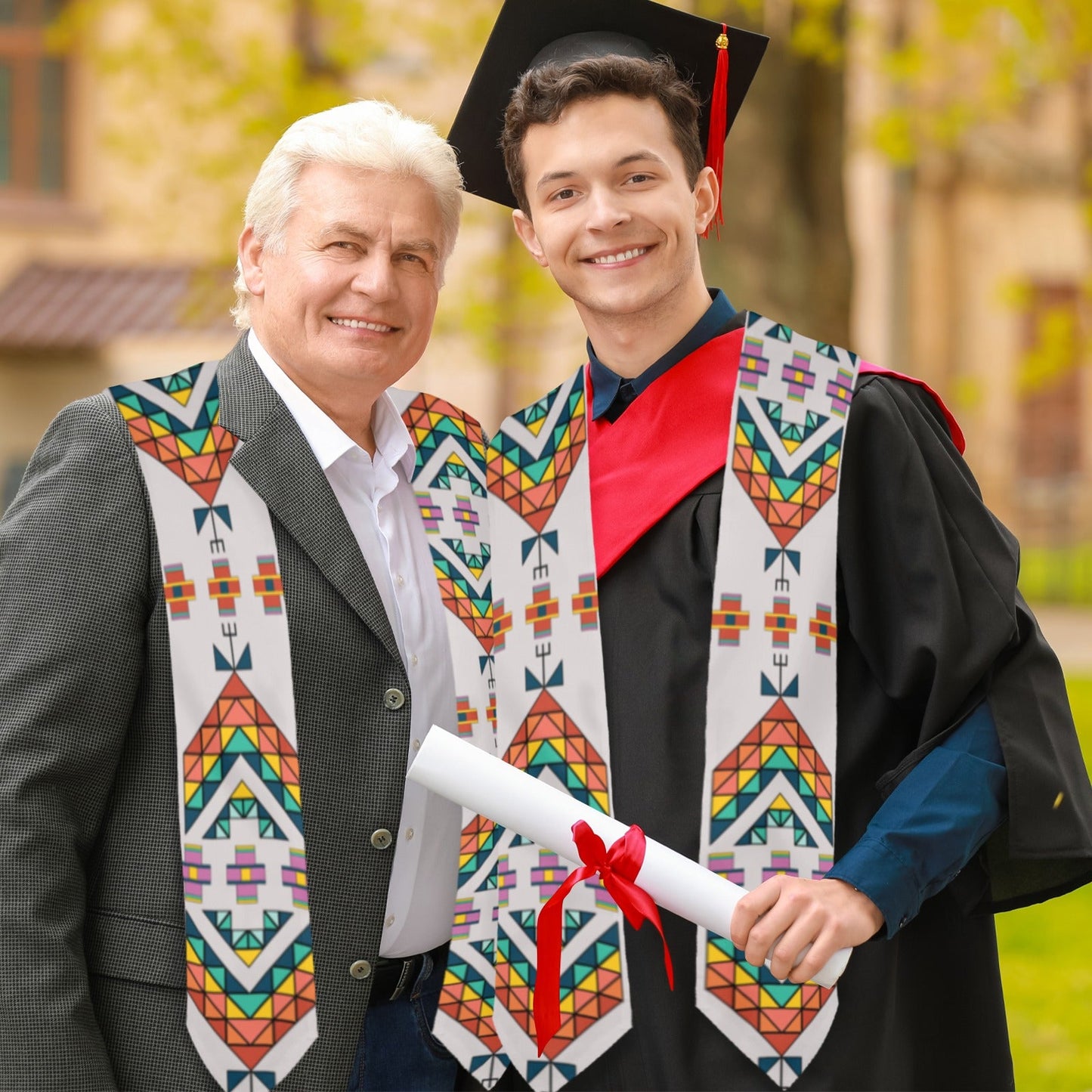 Travois Tipi Grey Graduation Stole