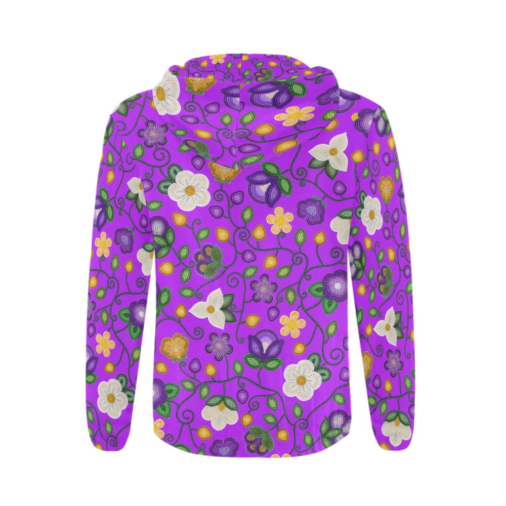 Midnight Moss Bloom Purple Zip Hoodie