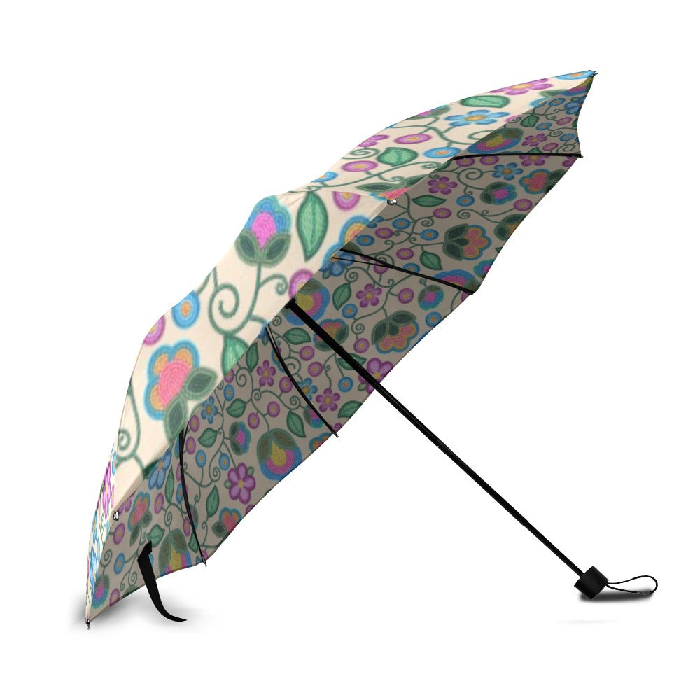 Turquoise Sunbeam Cream Foldable Umbrella (Model U01)