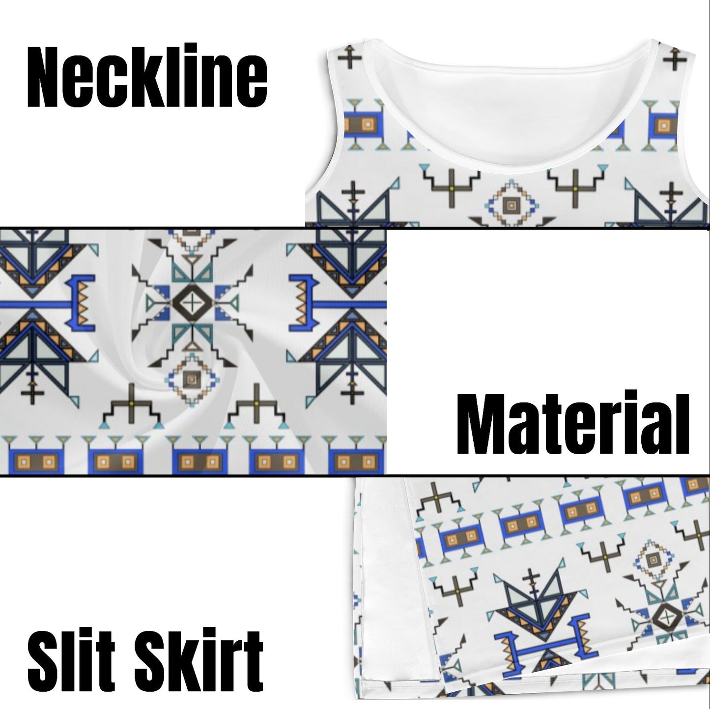 Eagle Strike White Phaedra Sleeveless Open Fork Long Dress