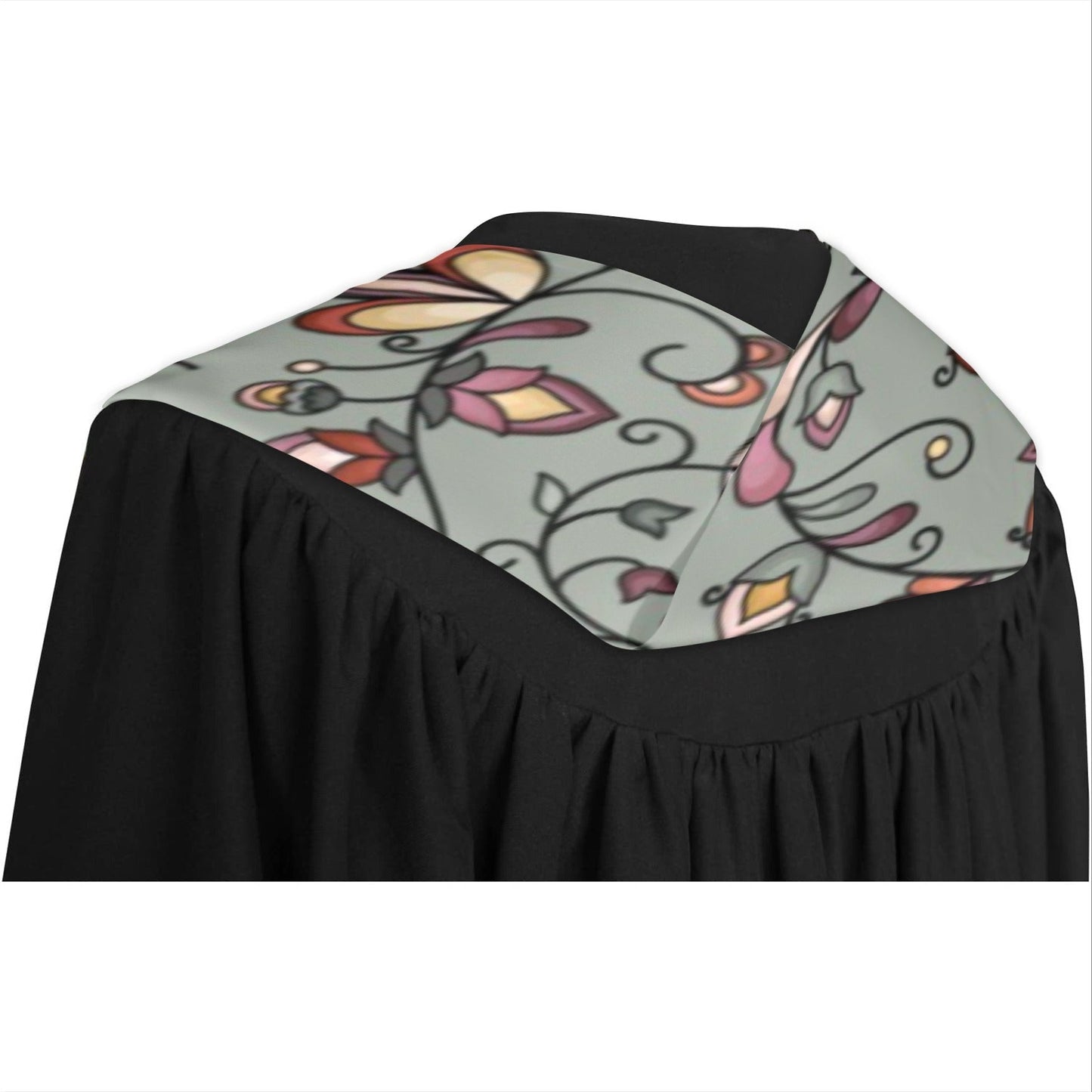 Burnt Sky Petals Green Graduation Stole