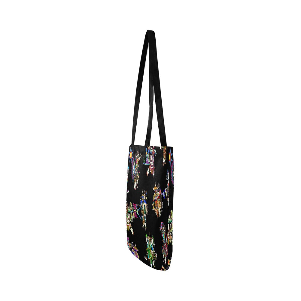 Men's Fancy Dancer Black Reusable Shopping Bag