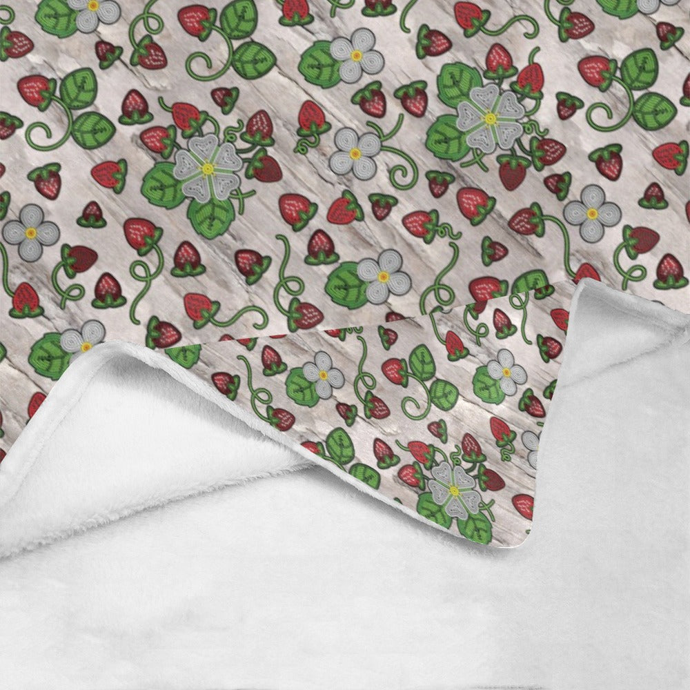 Strawberry Dreams Bright Birch X-Large Micro Fleece Blanket