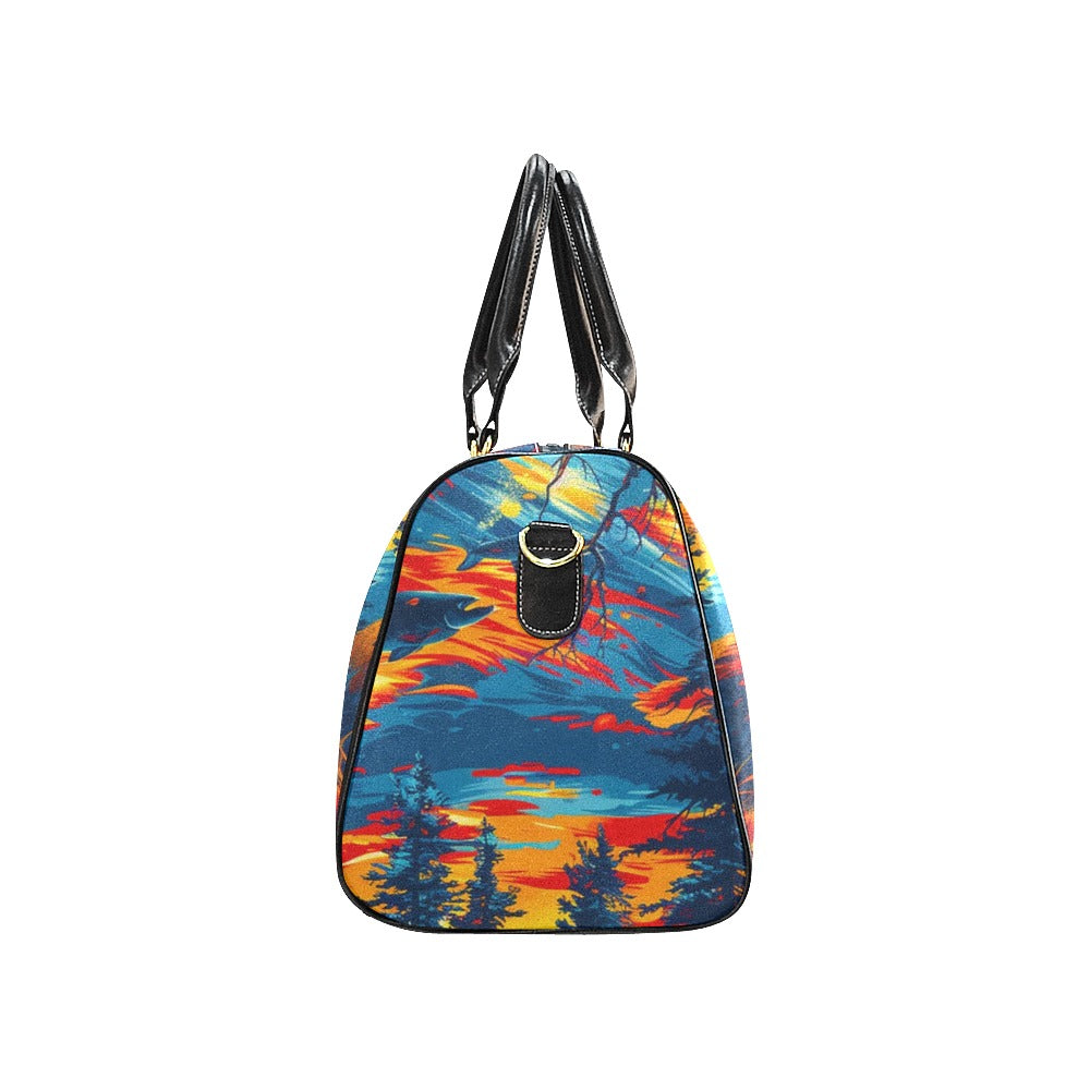 Fishing Bear Small Travel Bag