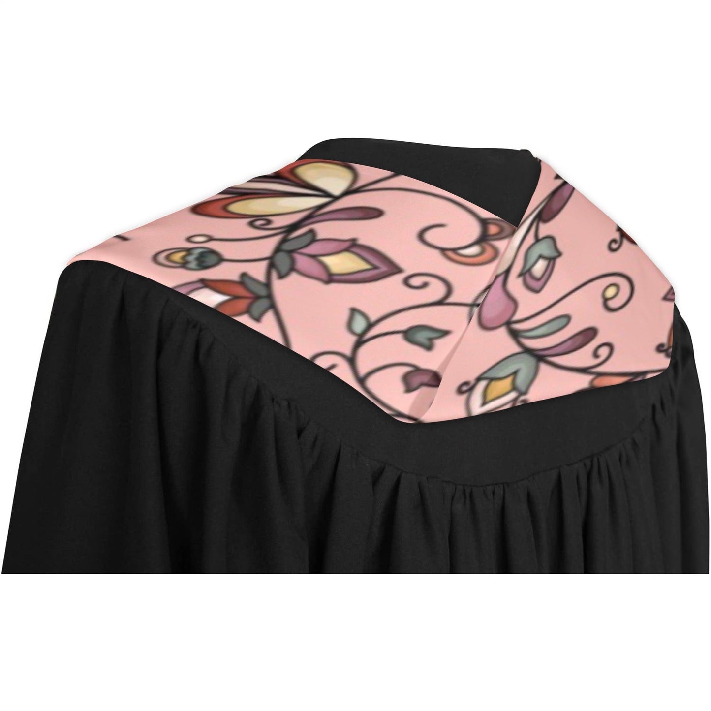 Burnt Sky Petals Peach Graduation Stole