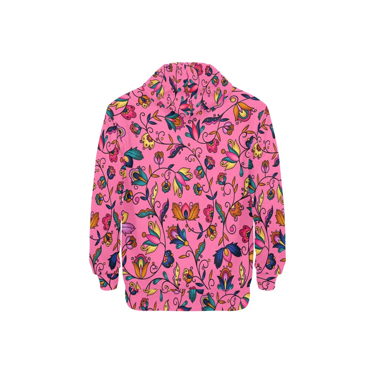 Copper Prairie Petals Pink Men's Long Sleeve Fleece Hoodie