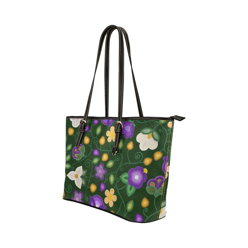 Midnight Moss Bloom Forest Leather Tote