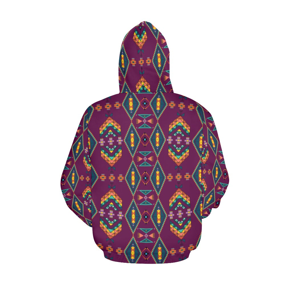 Travois Tipi Berry Hoodie for Women