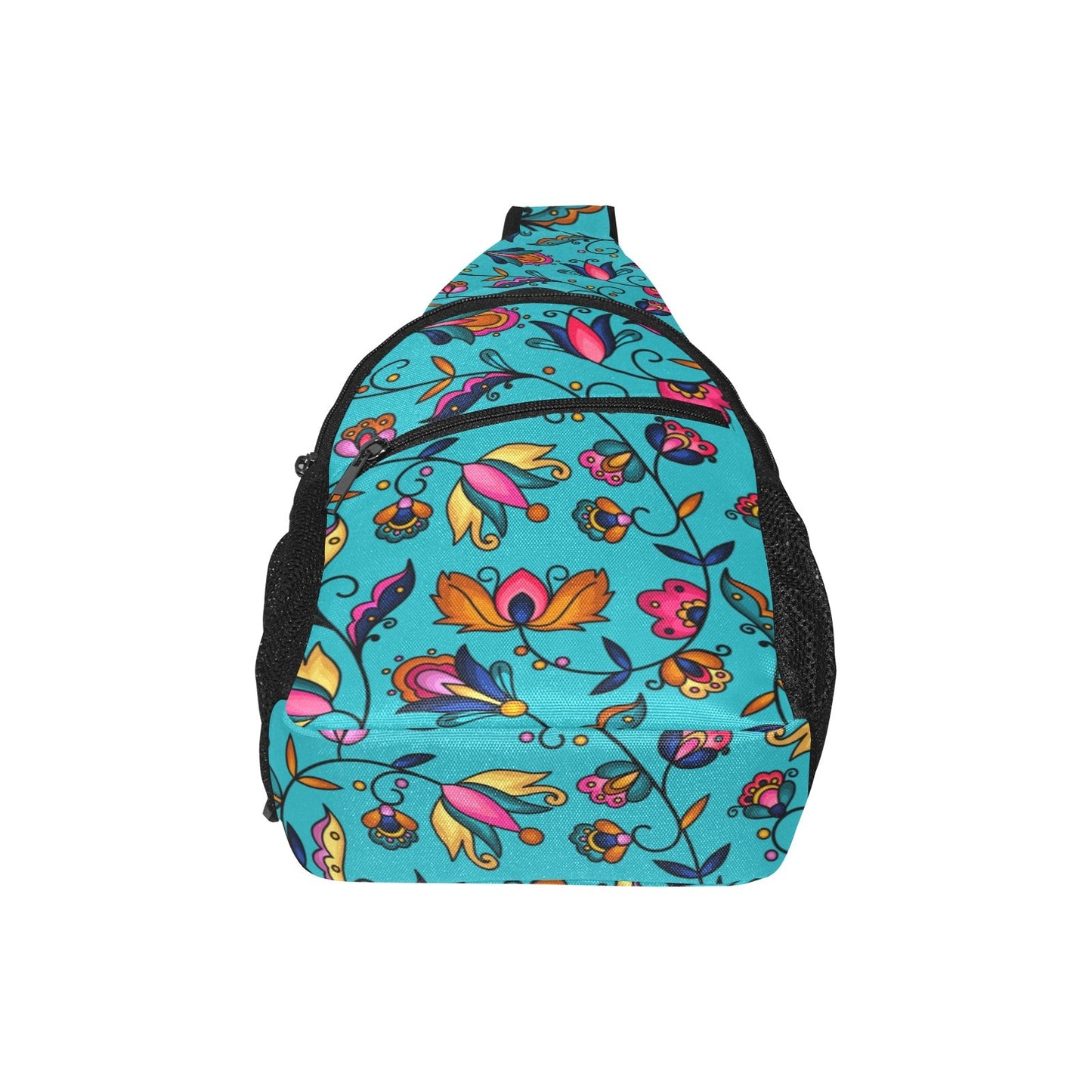 Copper Prairie Petals Turquoise Chest Bag