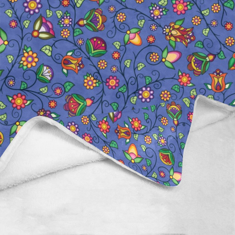 Heartbeat Petals Blue X-Large Micro Fleece Blanket