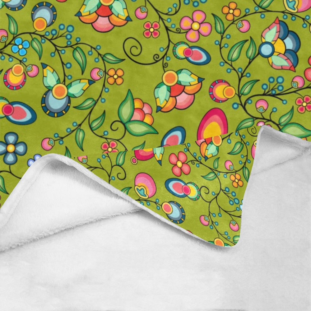 Floral Bounty Sweetgrass X-Large Micro Fleece Blanket