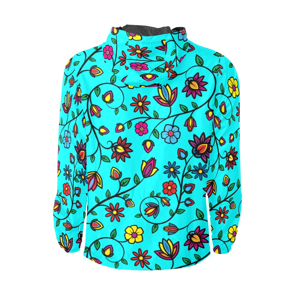 Nature's Nexus Turquoise Men's Windbreaker