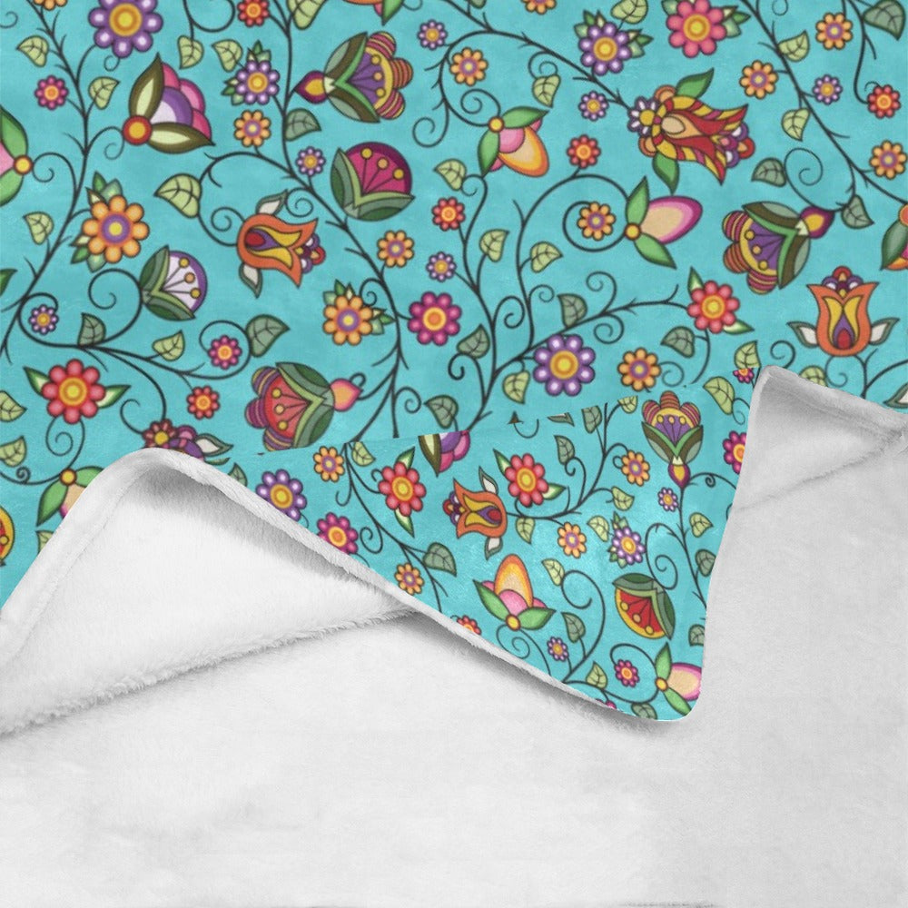 Heartbeat Petals Turquoise X-Large Micro Fleece Blanket