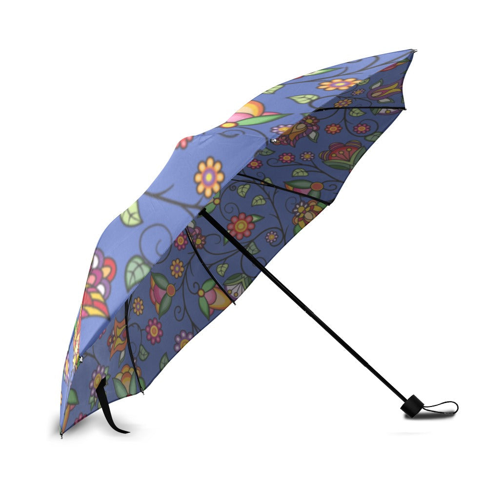 Heartbeat Petals Blue Foldable Umbrella