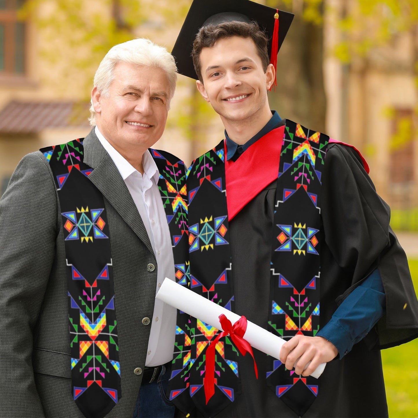 Buffalo Jump Black Graduation Stole