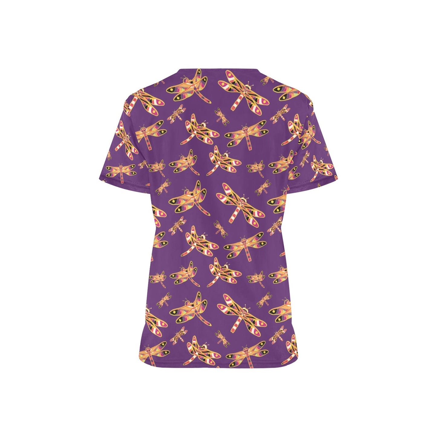 Gathering Yellow Purple Scrub Top