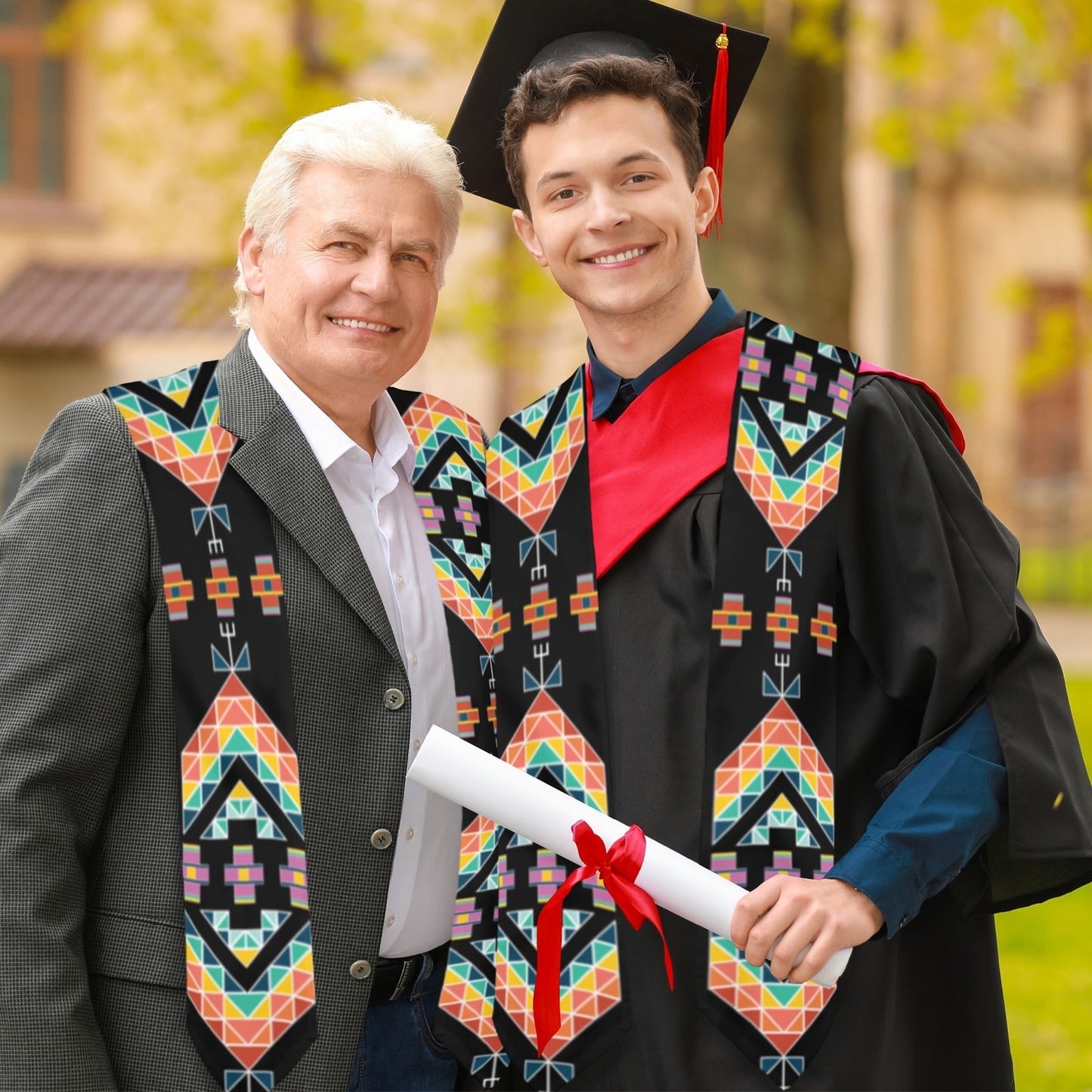 Travois Tipi Black Graduation Stole
