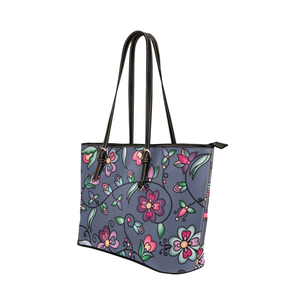 Amber Evening Garland Blue Leather Tote