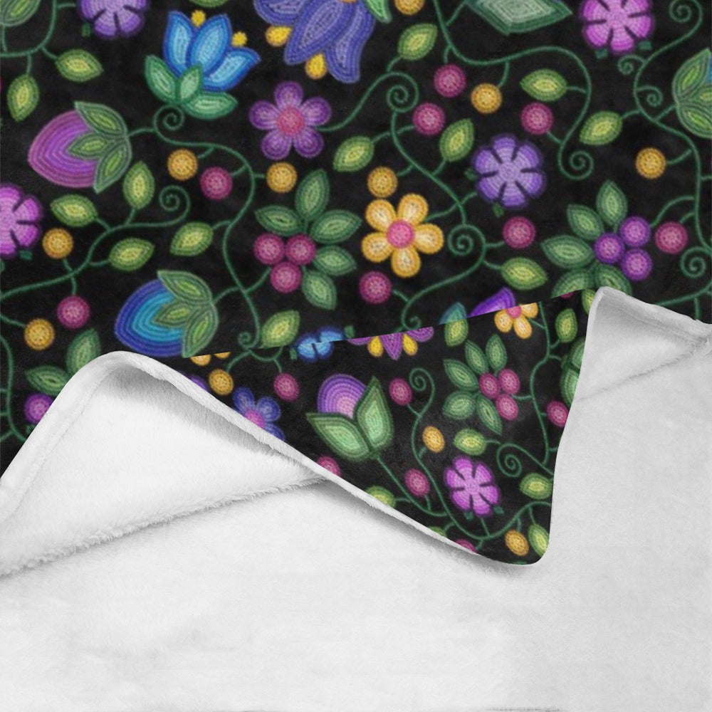 Bloom Uplift Black X-Large Micro Fleece Blanket