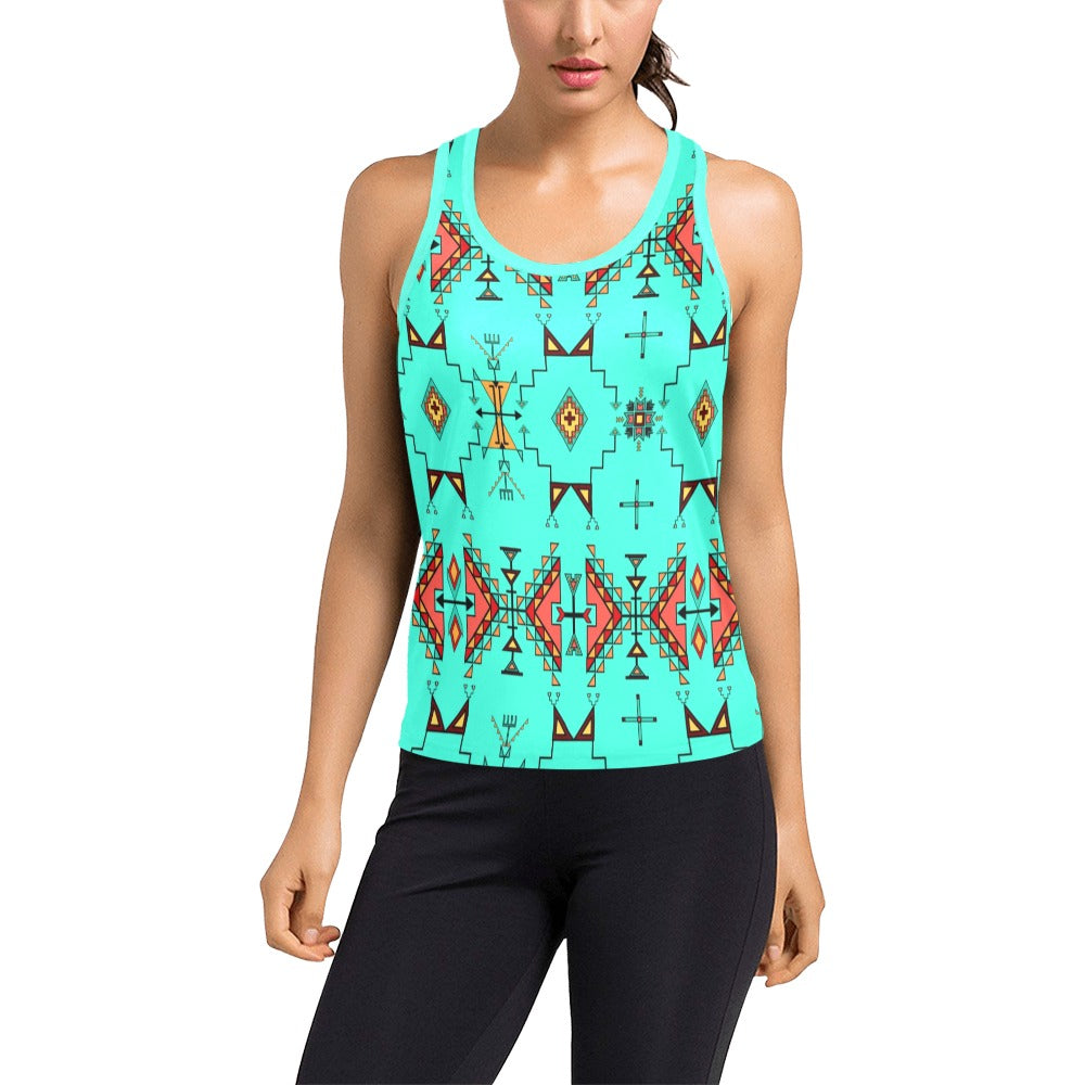 Thunder Flight Turquoise Racerback Tank Top by 49 Dzine