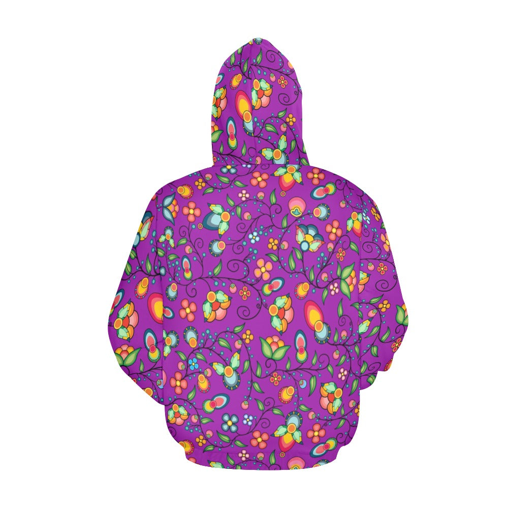 Floral Bounty Purple Hoodie for Men