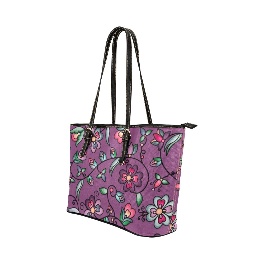 Amber Evening Garland Purple Leather Tote