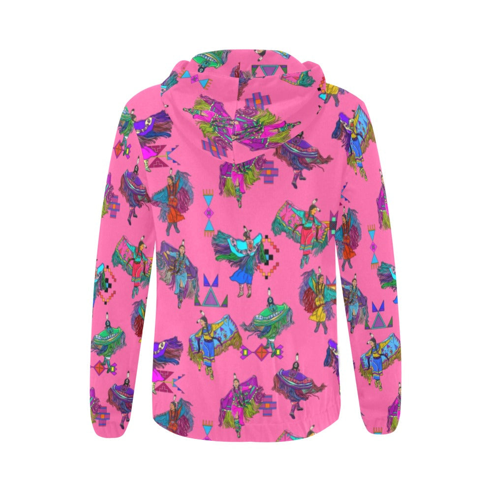 Women's Fancy Dancers Pink Full Zip Hoodie for Women