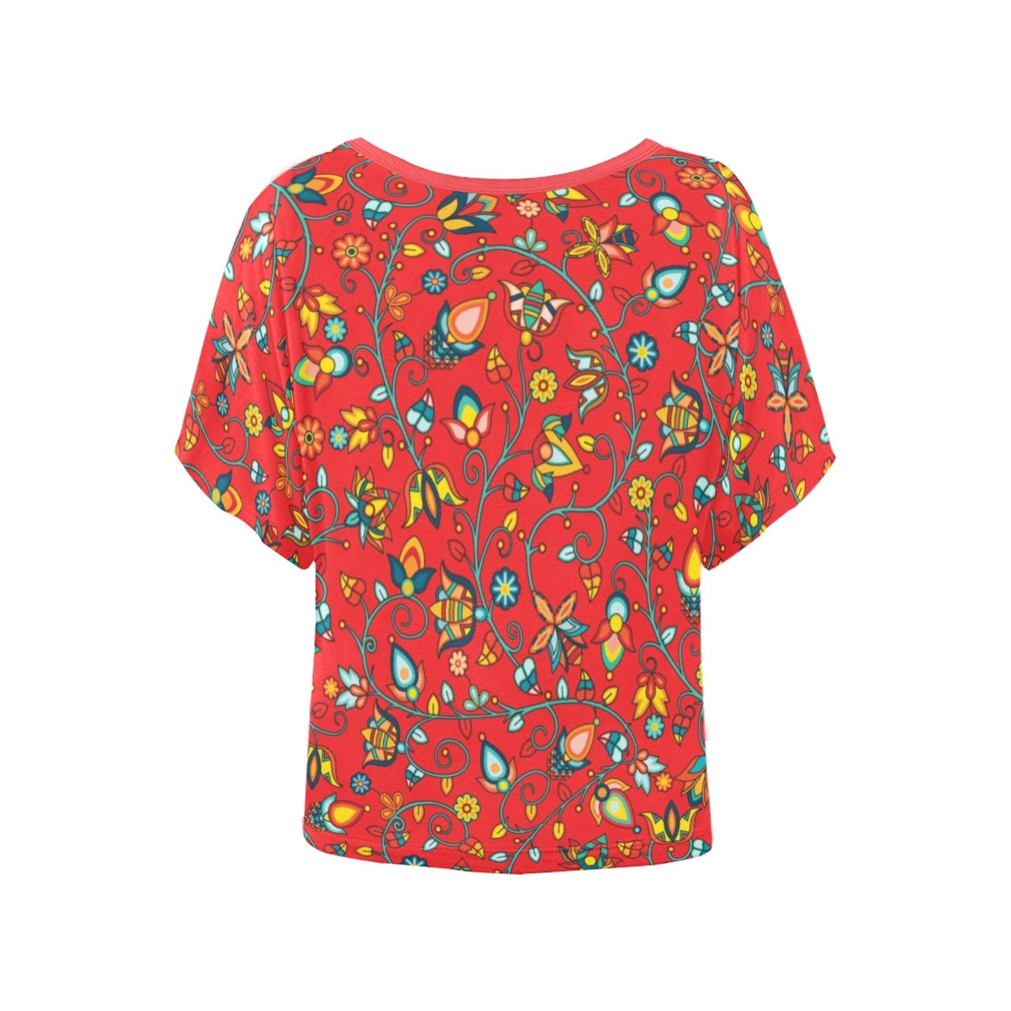 Thorny Path Red Women's Batwing-Sleeved Blouse T shirt