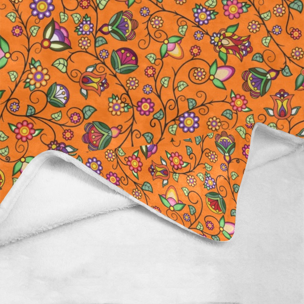 Heartbeat Petals Orange X-Large Micro Fleece Blanket