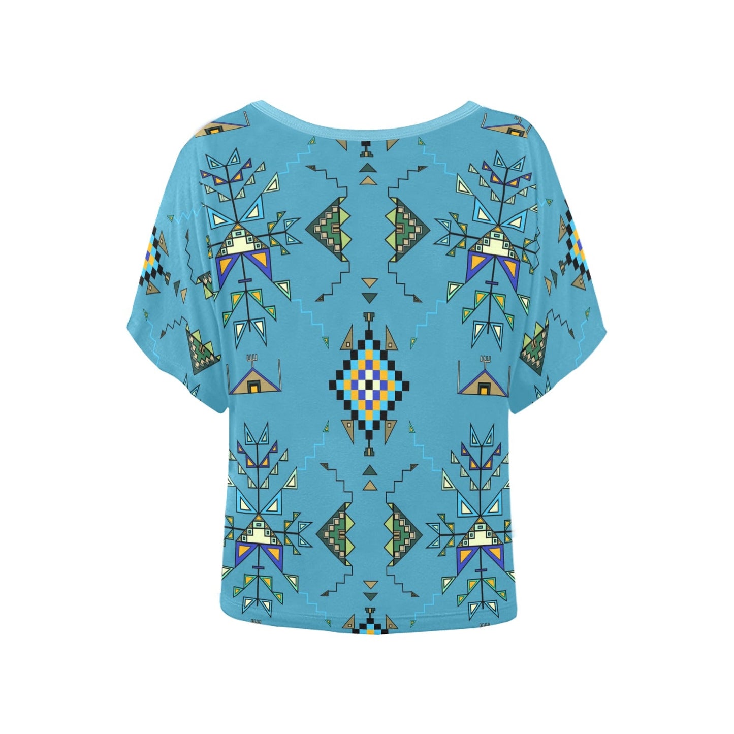 Bear Shield Blue Women's Batwing-Sleeved Blouse T shirt
