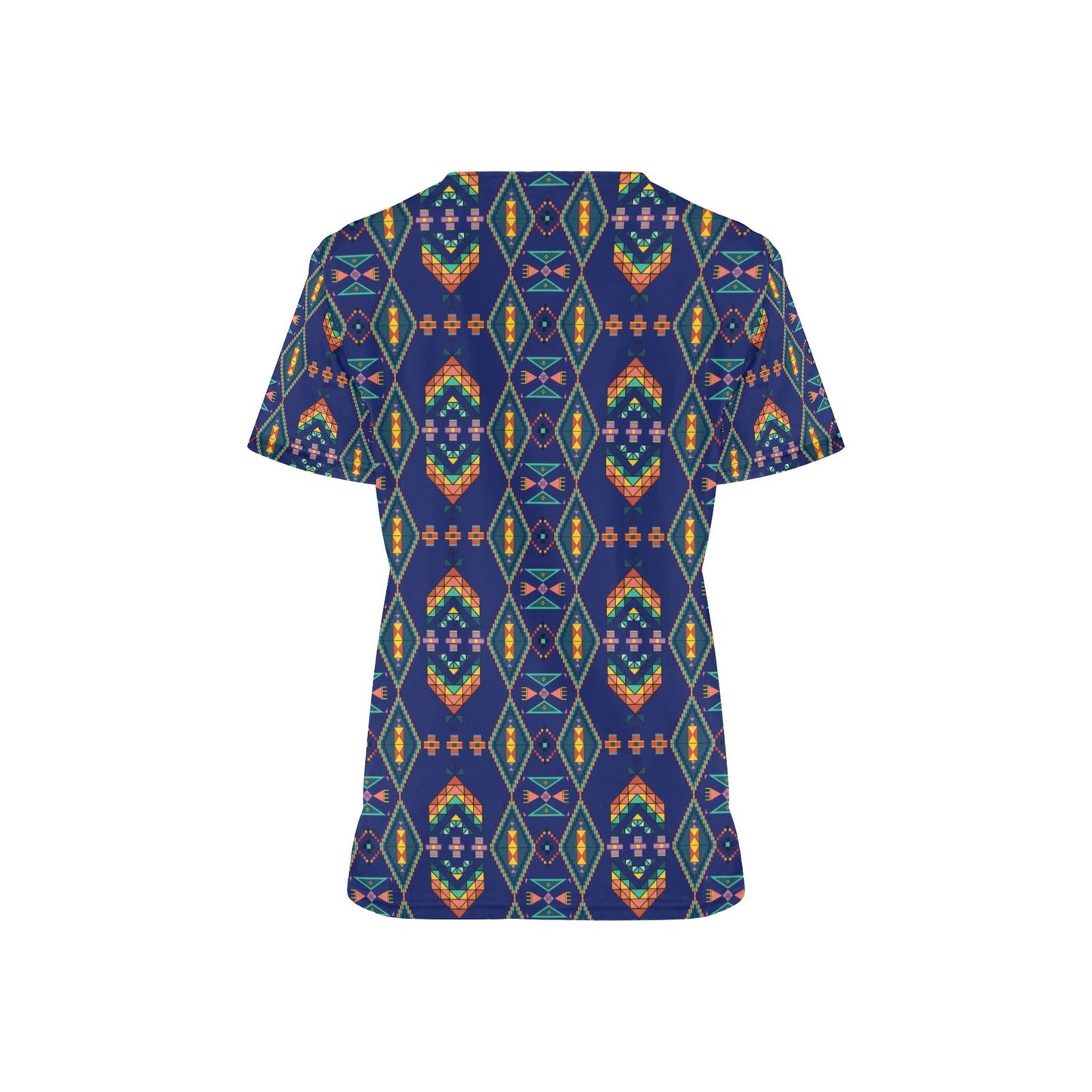 Travois Tipi Blue Scrub Top
